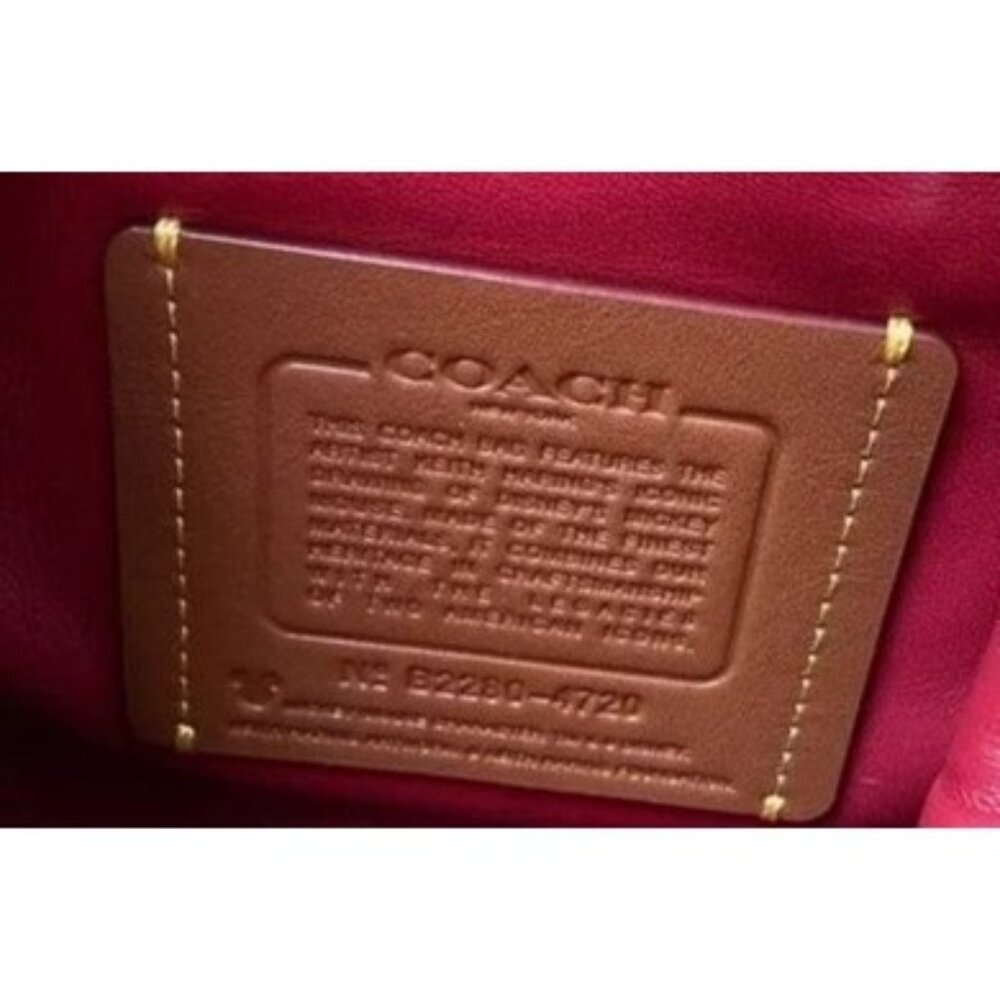 SOLD Coach X Disney Mickey Mouse Keith Haring Double Kisslock Leather Crossbody - Picture 9 of 11